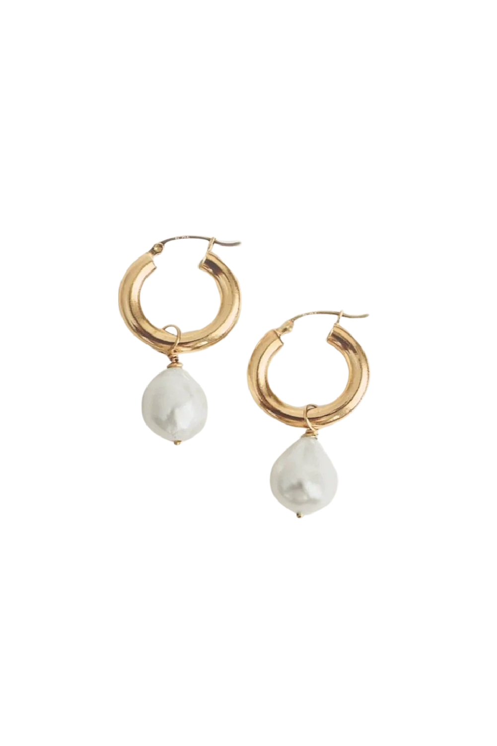 Baroque Pearl Hoop Earrings