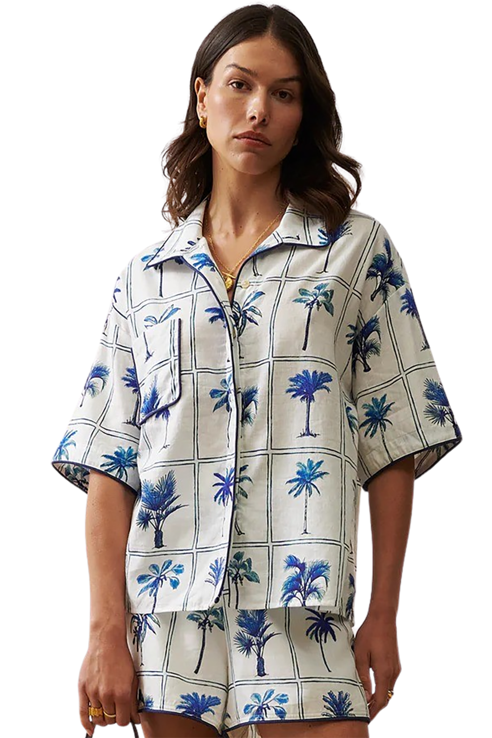 Celesta Shirt - Palm Print