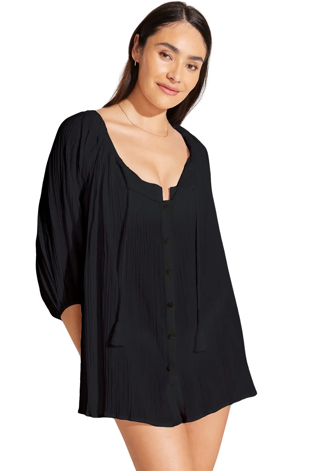 Costa Shirt Dress - Black