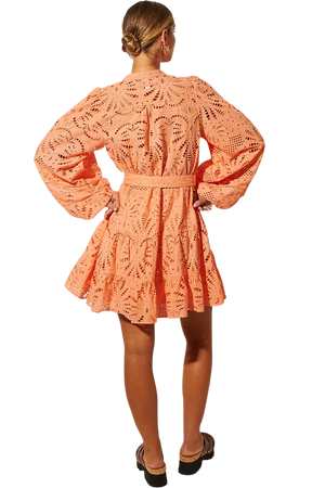 Gaia Mini Dress - Peach Bellini