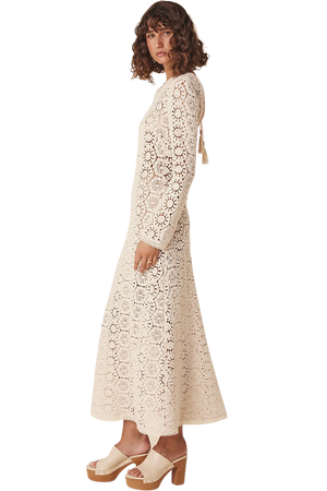 Helena Crochet Lace Gown - Cream