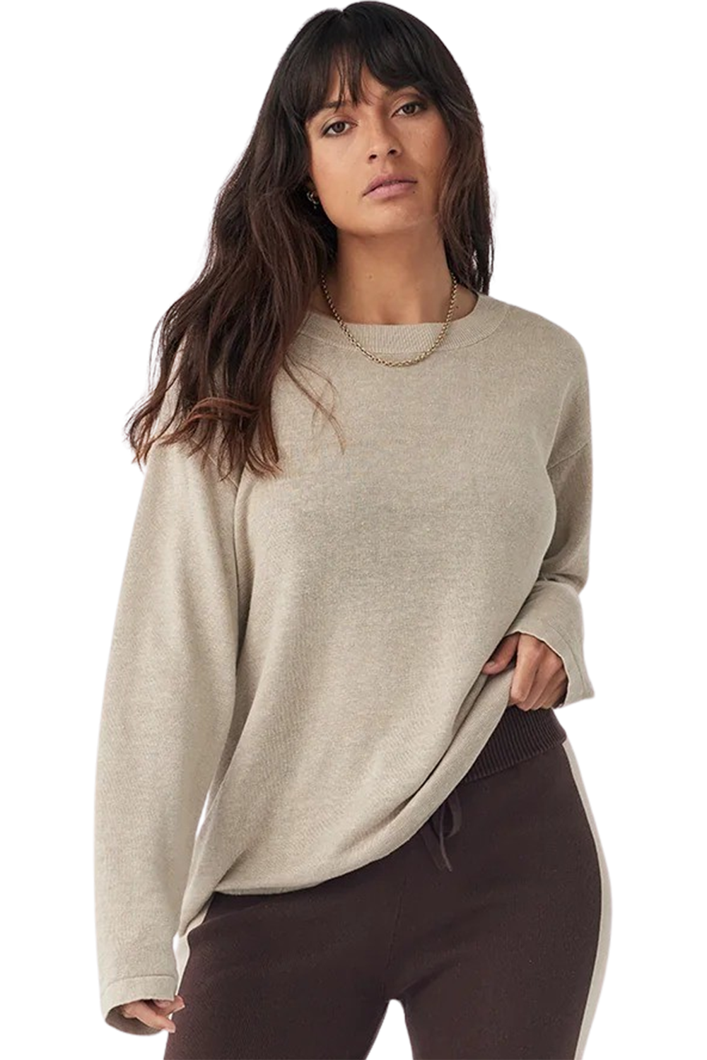 Hugo Long Sleeve T Shirt - Taupe