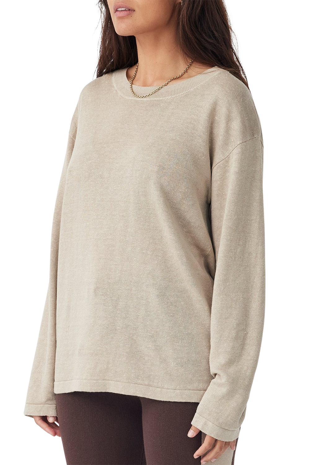 Hugo Long Sleeve T Shirt - Taupe