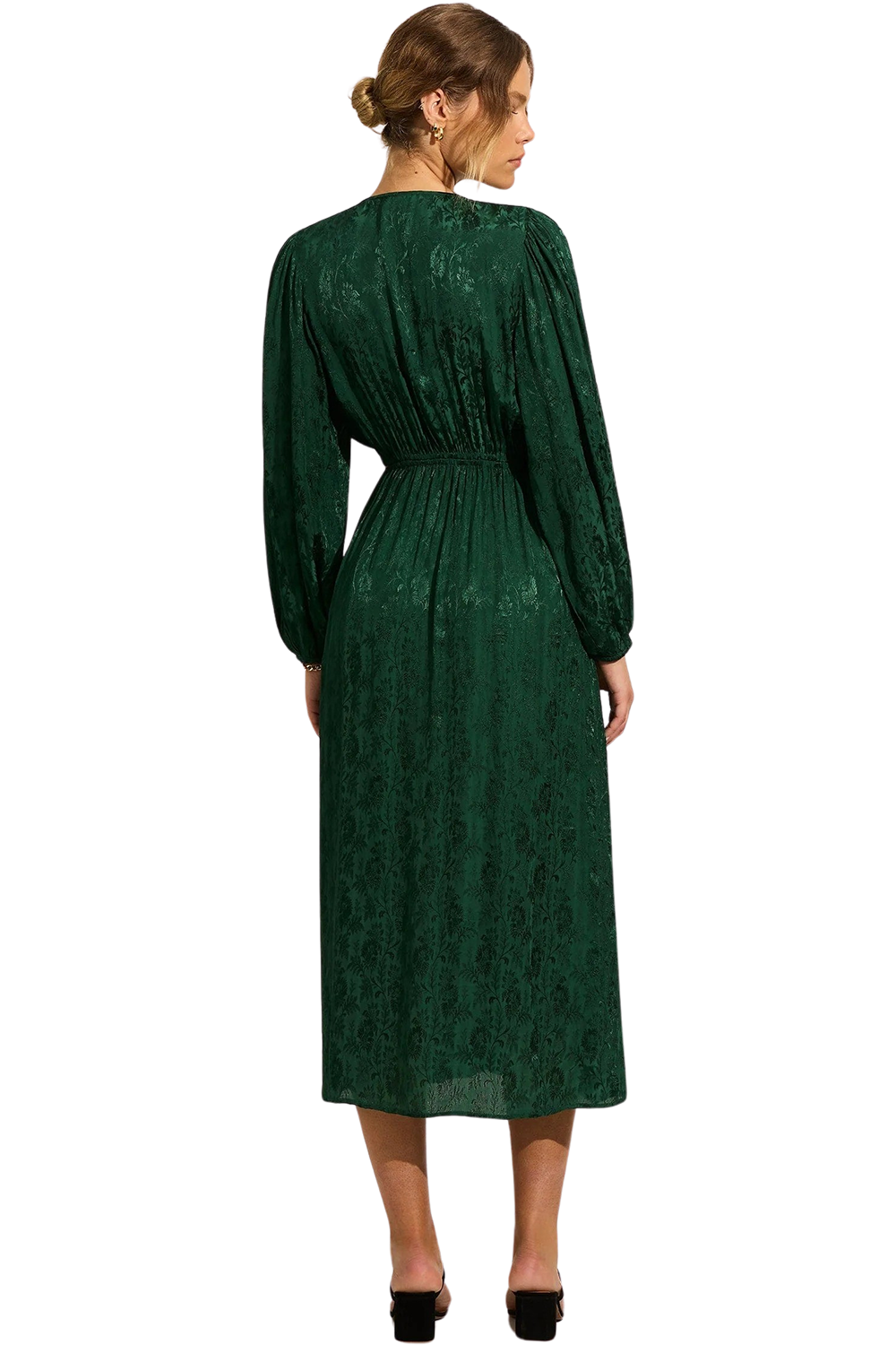 Kaia Midi Dress - Emerald - Back