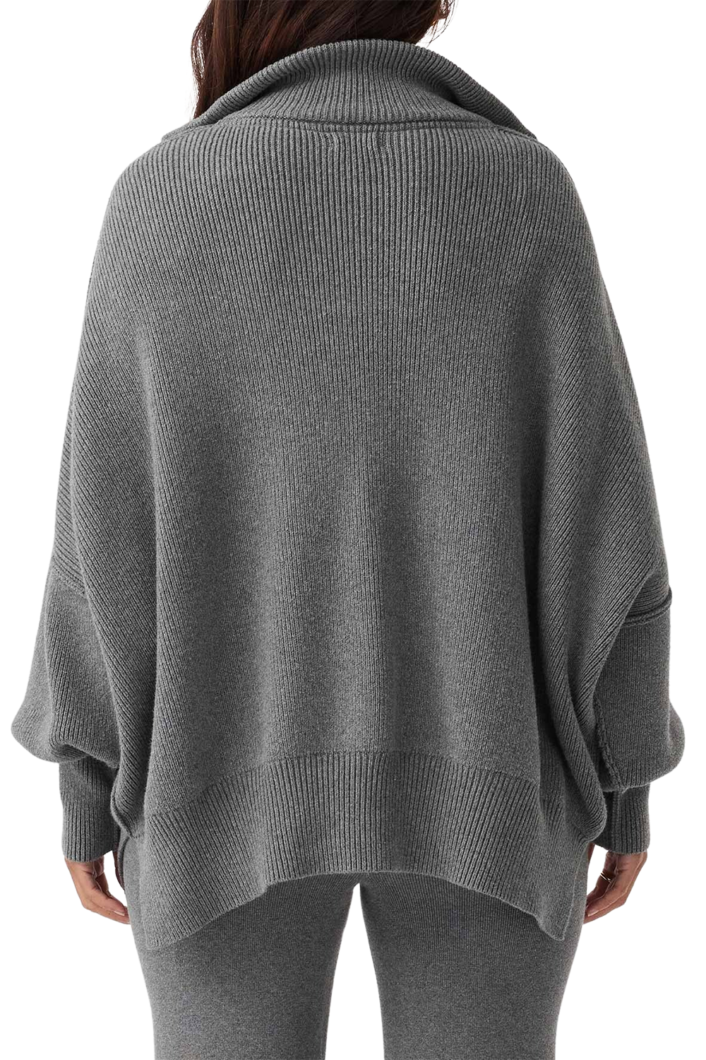 London Zip Sweater - Dark Grey Marle