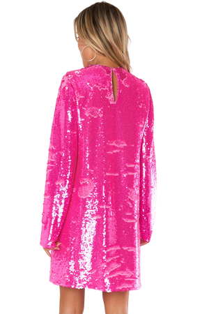 Maddison Mini Dress - Bright Pink Sequins