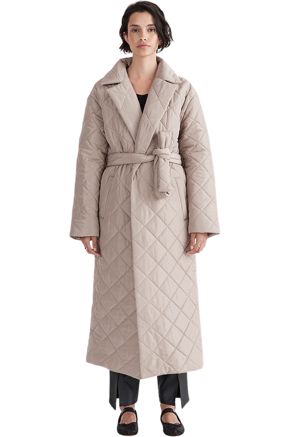 Mia Quilted Coat - Taupe
