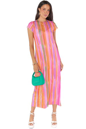 Molly Midi Dress - Sunset Stripe