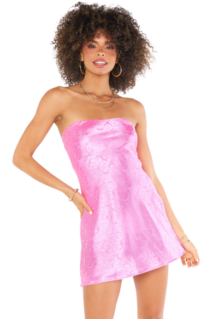 Taylor Tube Mini Dress - Bright Pink Rose