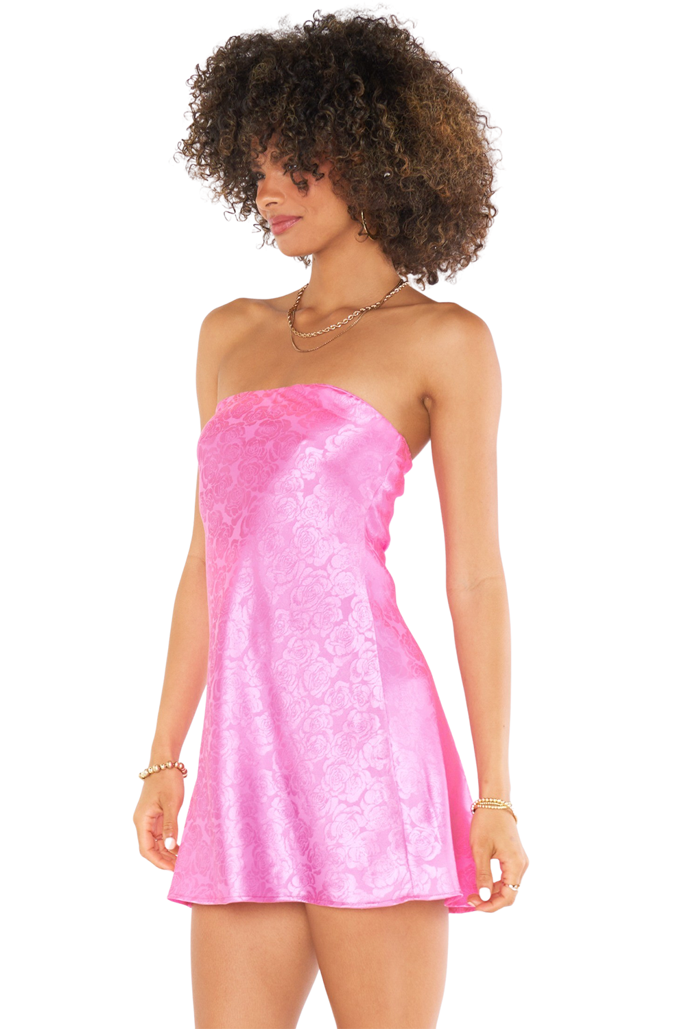 Taylor Tube Mini Dress - Bright Pink Rose