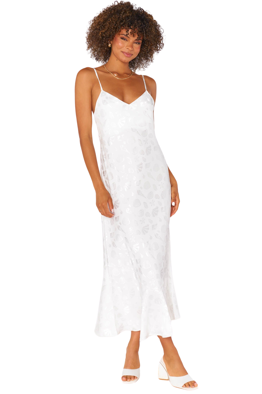 Uptown Slip Dress - White Shell