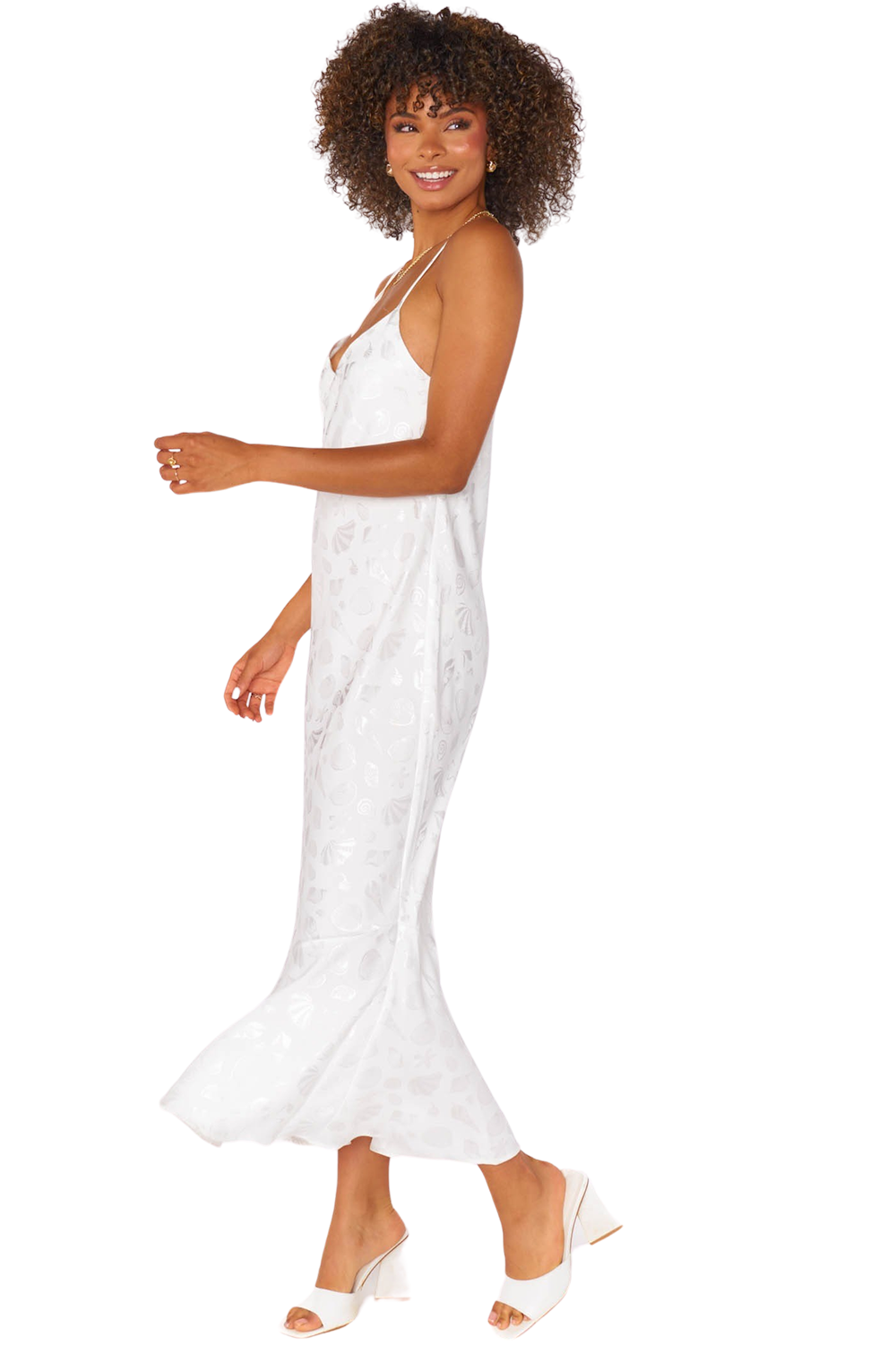 Uptown Slip Dress - White Shell