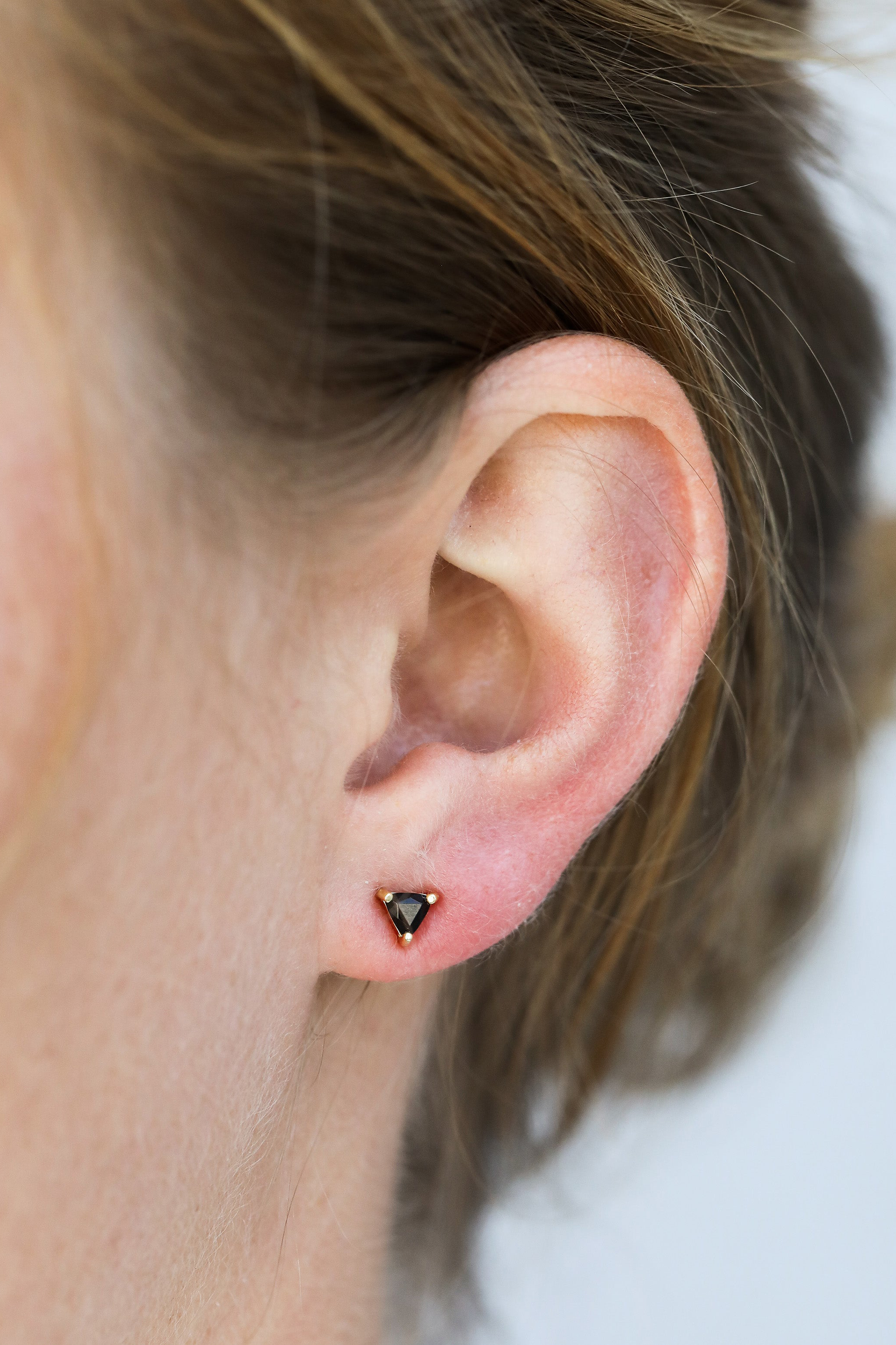 Mini Gem Earrings - Black Tourmaline