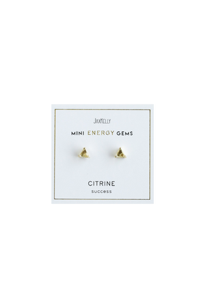 Mini Gem Earrings - Citrine