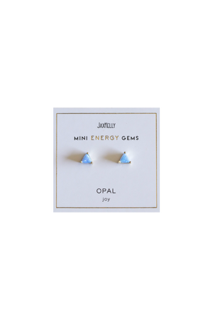 Mini Gem Earrings - Opal
