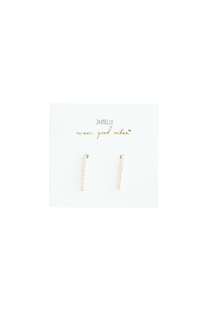 Pave Climber Earrings - White