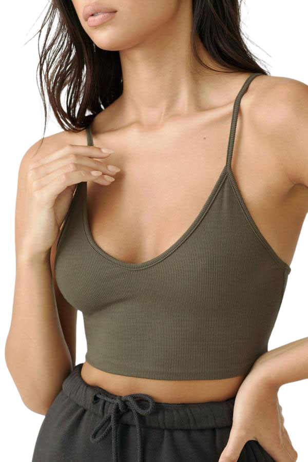 Strappy Crop Tank - Army